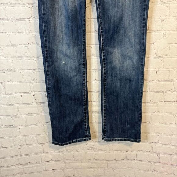 Adiktd Blue Straight Leg Jeans with Natural Fade - Picture 3 of 8